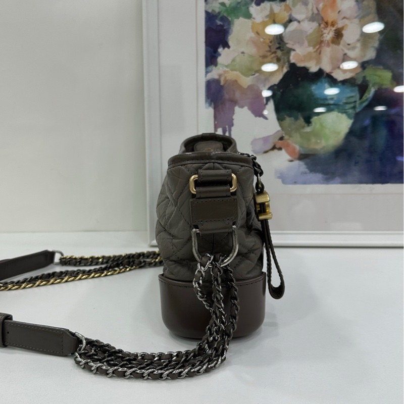 CHANEL/香奈兒 流浪包 灰色小號 27開-2