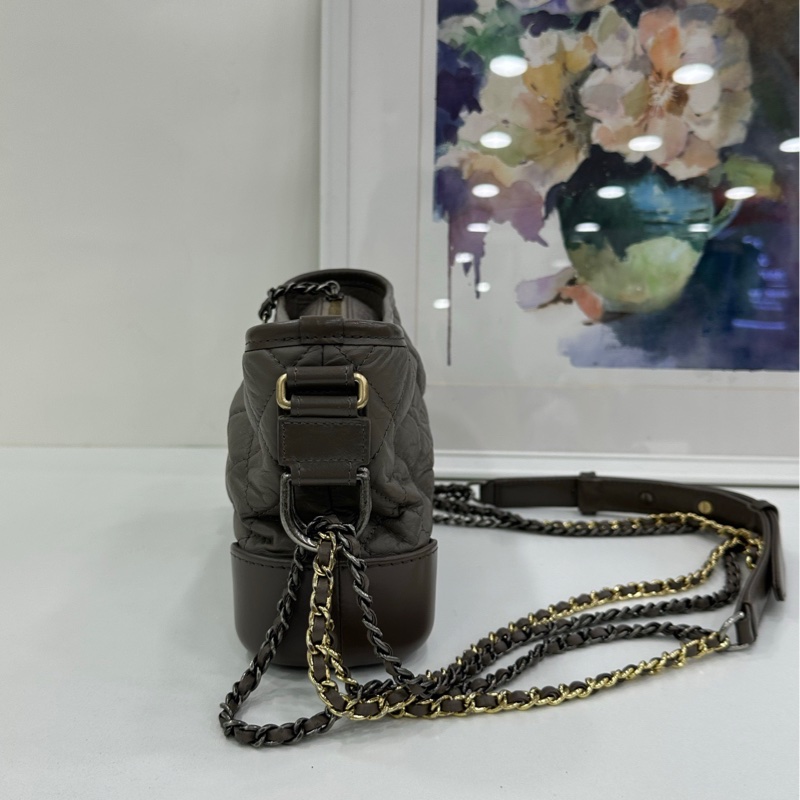 CHANEL/香奈兒 流浪包 灰色小號 27開-3