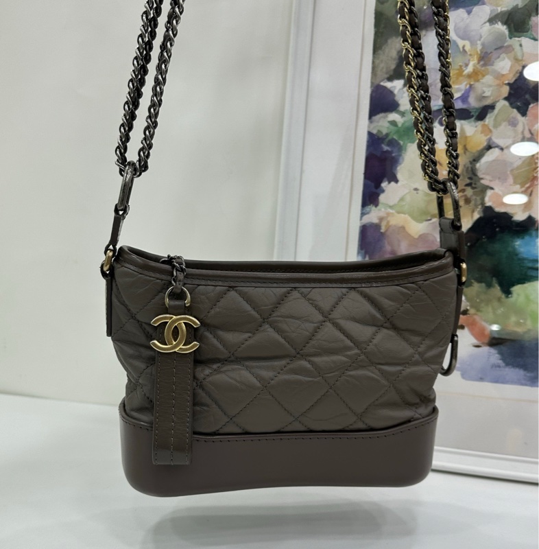 CHANEL/香奈兒 流浪包 灰色小號 27開-4