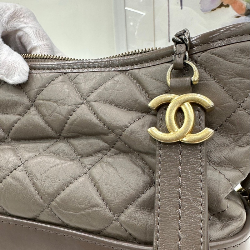 CHANEL/香奈兒 流浪包 灰色小號 27開-6