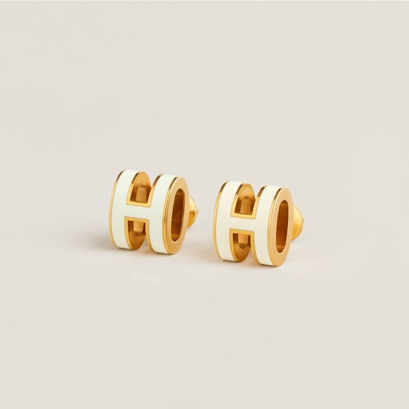 母親節禮物🎁全新現貨🍊Hermes 愛馬仕 Mini Pop H earrings 耳環 耳釘 白金-3