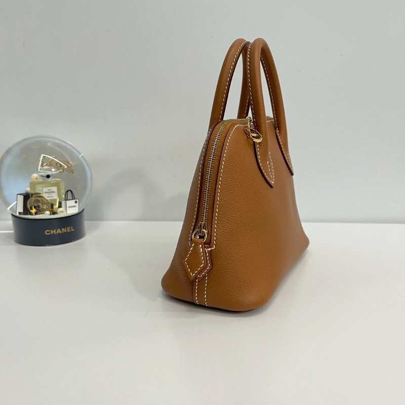 Hermes Mini bolide 金棕金 99新閒置商品 膠膜未撕 底釘膠膜在 包身超美-7