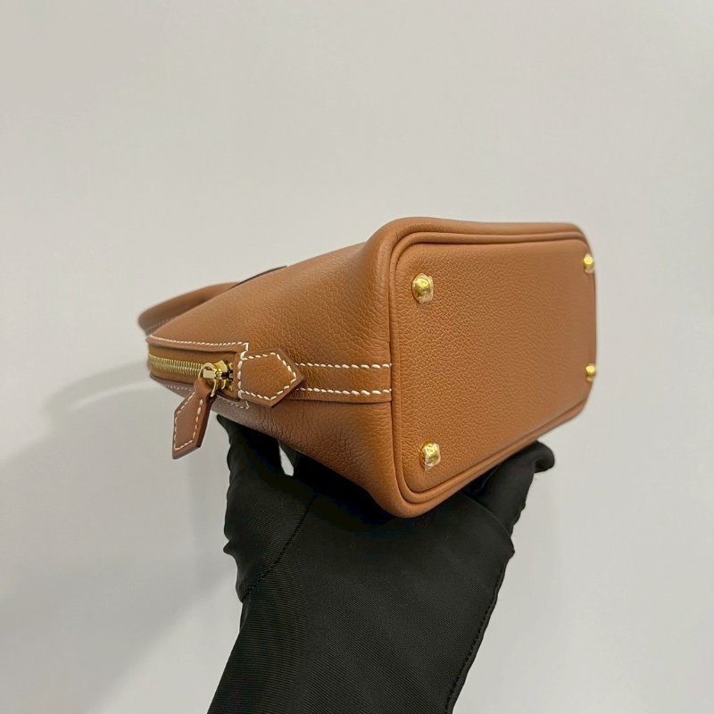 Hermes Mini bolide 金棕金 99新閒置商品 膠膜未撕 底釘膠膜在 包身超美-9