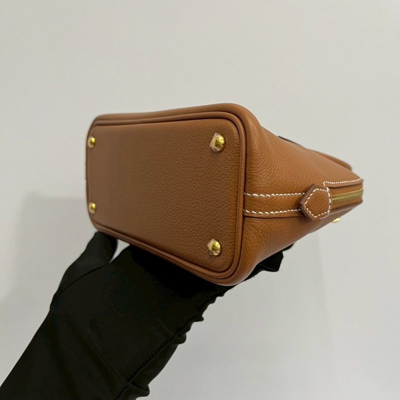 Hermes Mini bolide 金棕金 99新閒置商品 膠膜未撕 底釘膠膜在 包身超美-10
