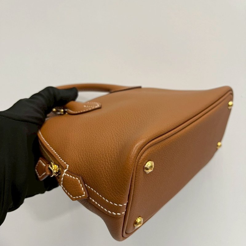 Hermes Mini bolide 金棕金 99新閒置商品 膠膜未撕 底釘膠膜在 包身超美-11