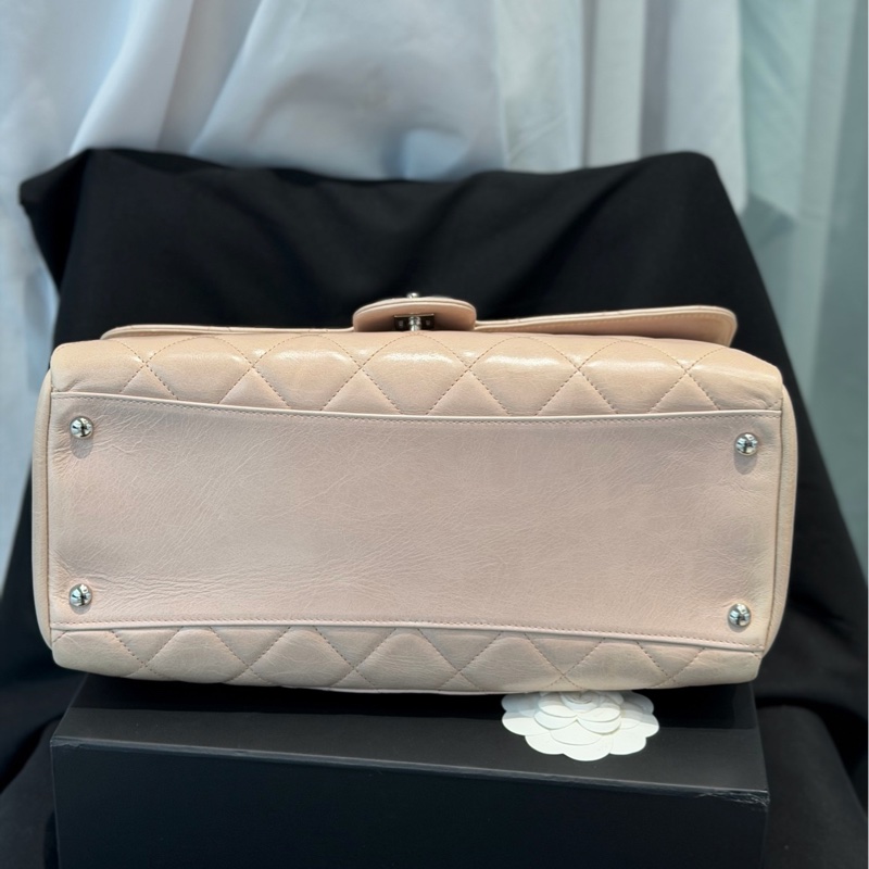 chanel 香奈兒奶茶色 tote衣架 手提 單肩包-4