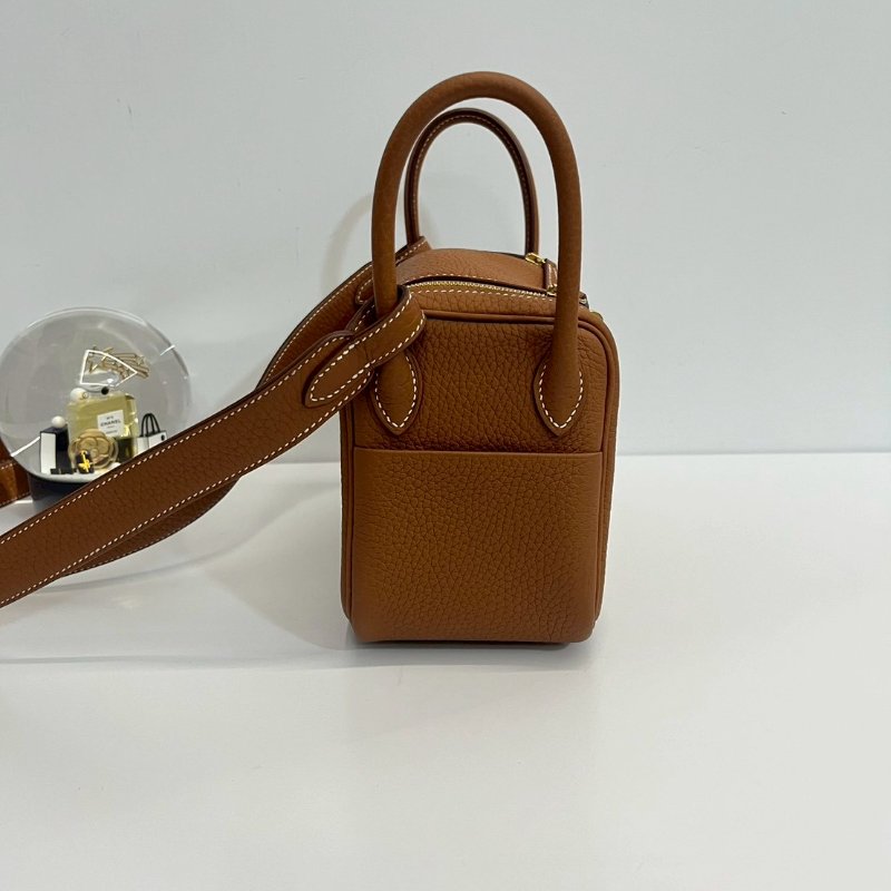 Hermes Mini Lindy 金棕U刻 99新-4