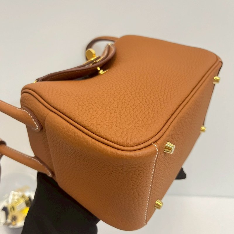 Hermes Mini Lindy 金棕U刻 99新-10