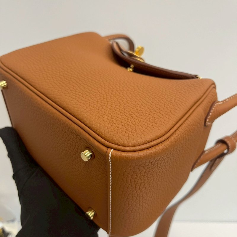 Hermes Mini Lindy 金棕U刻 99新-11