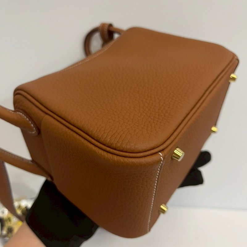 Hermes Mini Lindy 金棕U刻 99新-12