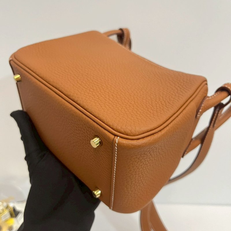 Hermes Mini Lindy 金棕U刻 99新-13