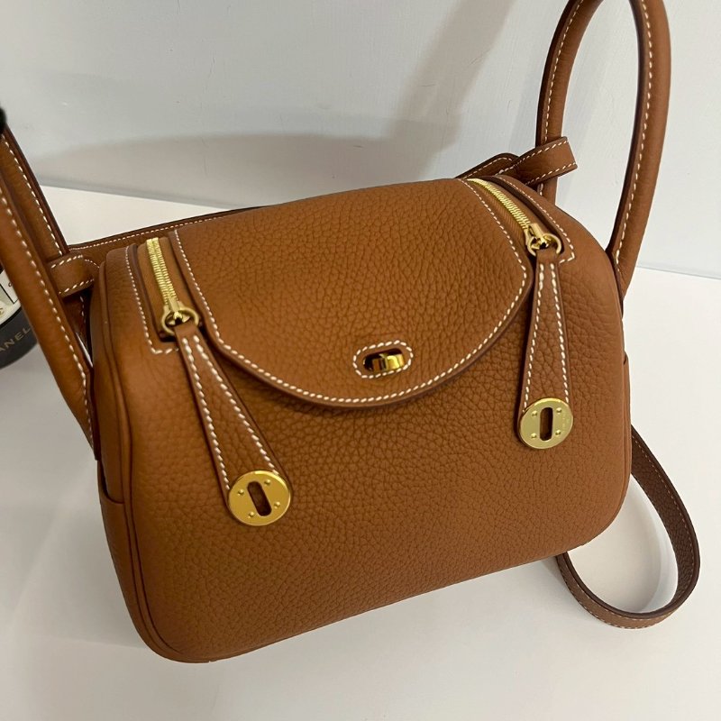 Hermes Mini Lindy 金棕U刻 99新-14