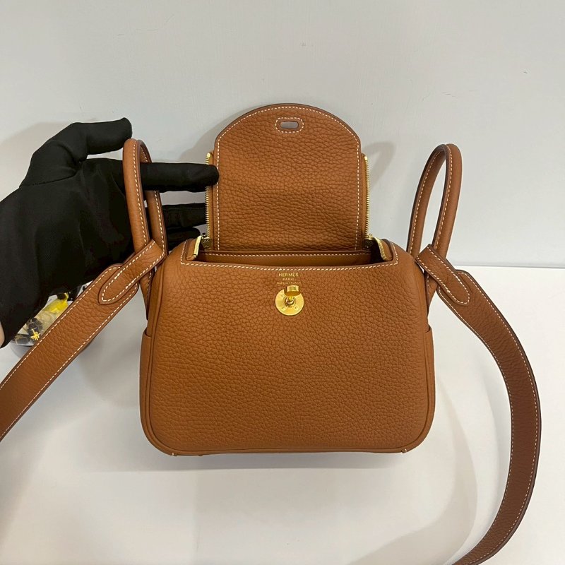 Hermes Mini Lindy 金棕U刻 99新-15