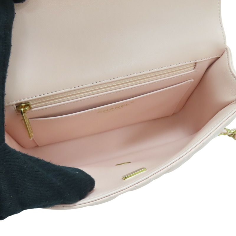 粉色 羊皮 Handle Flap 鍊帶 肩背包 金扣【CHANEL 香奈兒】 AS4530-2