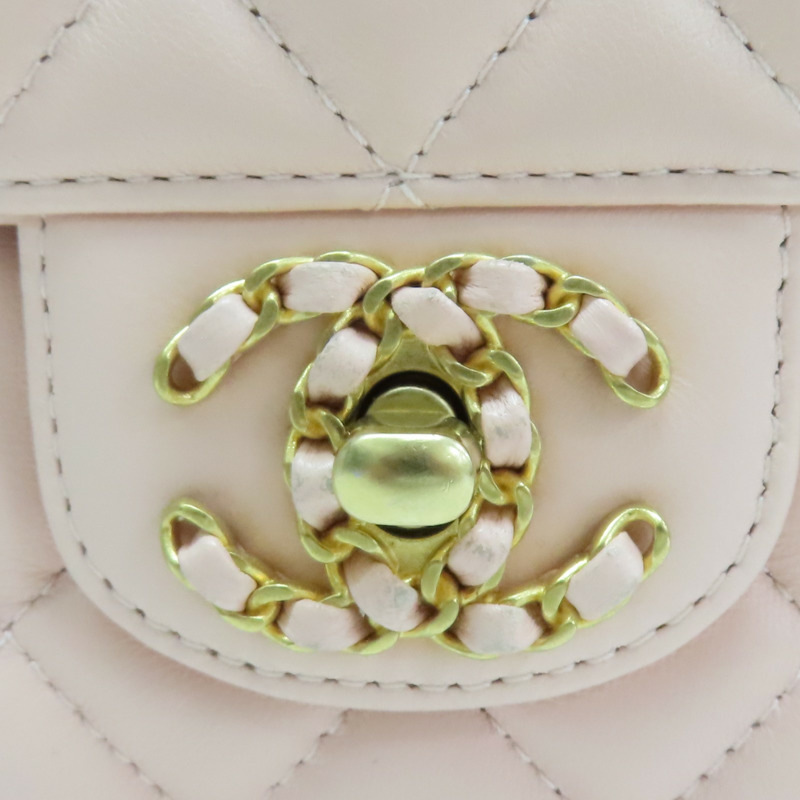 粉色 羊皮 Handle Flap 鍊帶 肩背包 金扣【CHANEL 香奈兒】 AS4530-5