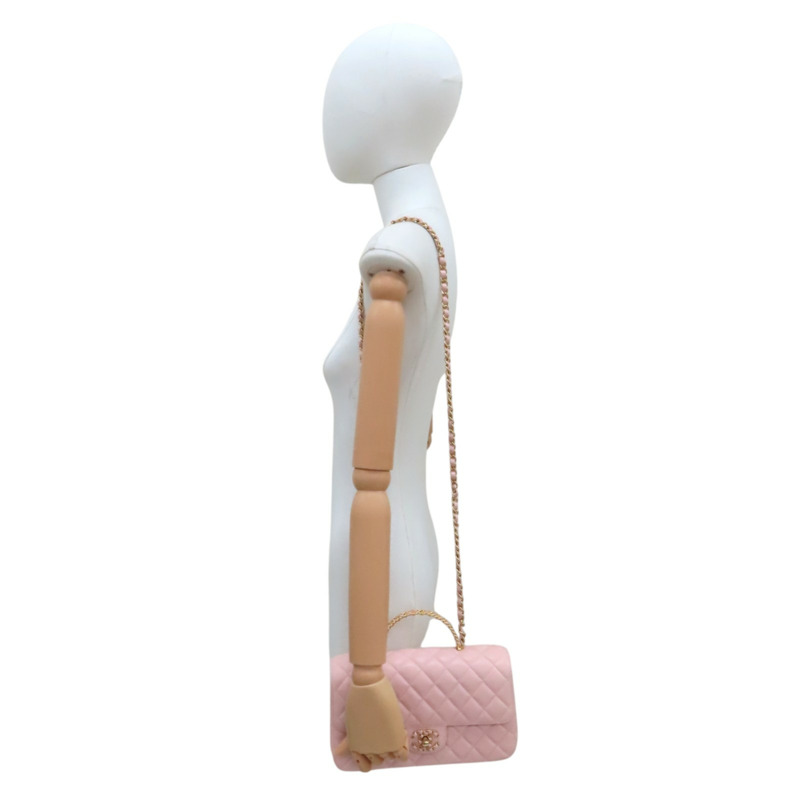 粉色 羊皮 Handle Flap 鍊帶 肩背包 金扣【CHANEL 香奈兒】 AS4530-7
