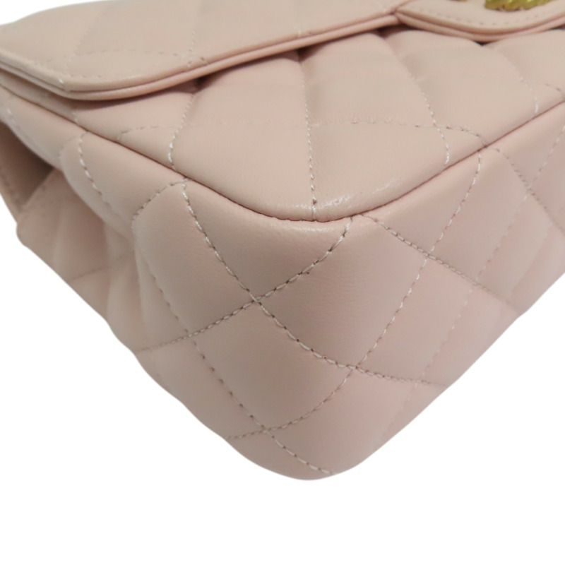 粉色 羊皮 Handle Flap 鍊帶 肩背包 金扣【CHANEL 香奈兒】 AS4530-9
