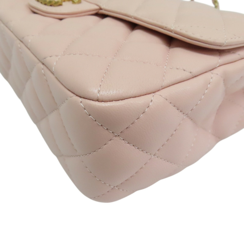 粉色 羊皮 Handle Flap 鍊帶 肩背包 金扣【CHANEL 香奈兒】 AS4530-10
