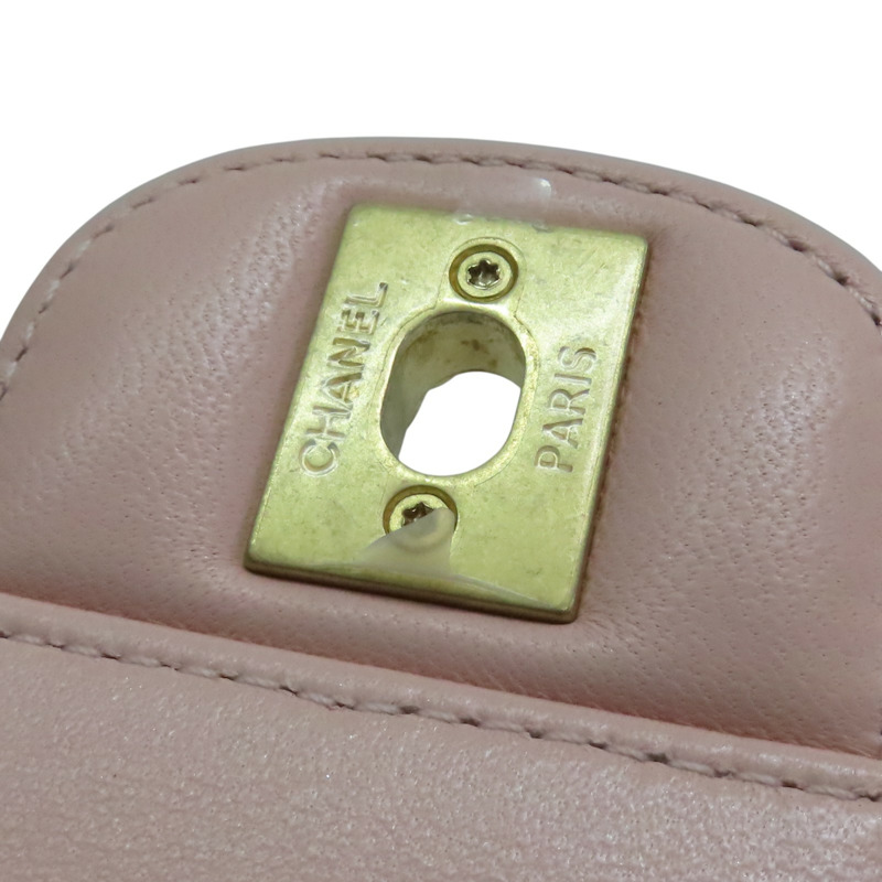 粉色 羊皮 Handle Flap 鍊帶 肩背包 金扣【CHANEL 香奈兒】 AS4530-11