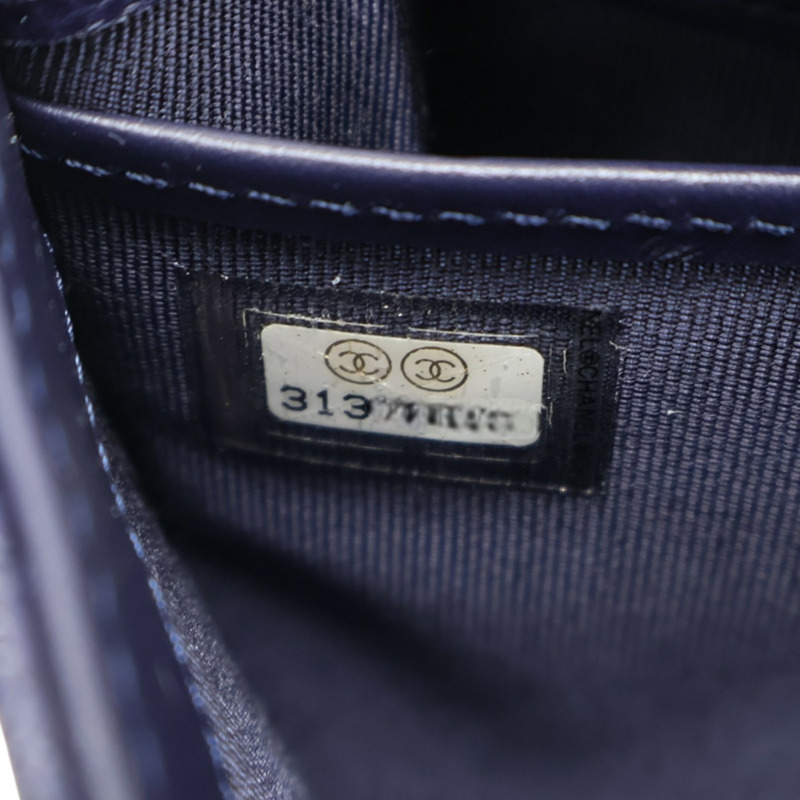 藍色牛皮 Classic Long Flap 扣式 長夾 AP0241【CHANEL 香奈兒】 AP0241-8