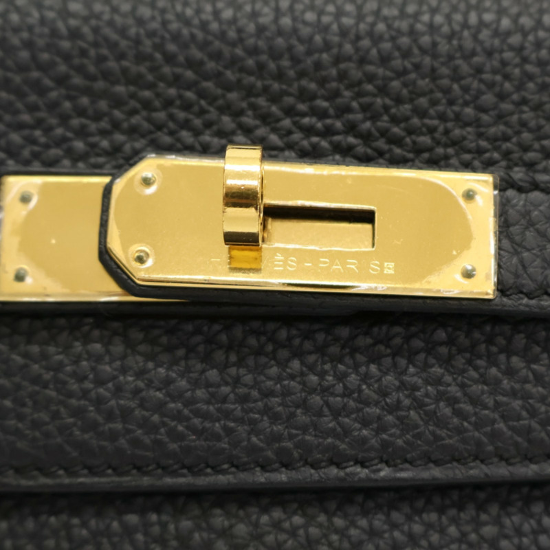 黑色 Togo牛皮 Kelly 28 凱莉包 兩用包 X刻 金扣【HERMES 愛馬仕】-6