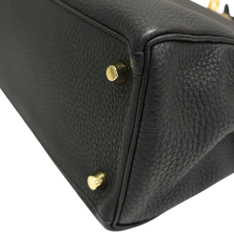 黑色 Togo牛皮 Kelly 28 凱莉包 兩用包 X刻 金扣【HERMES 愛馬仕】-9