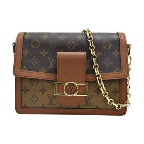 棕色 原花 帆布 Dauphine MM 肩背包【LOUIS VUITTON LV 路易威登】 M45958