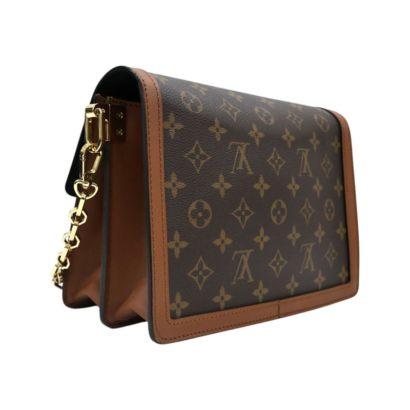 棕色 原花 帆布 Dauphine MM 肩背包【LOUIS VUITTON LV 路易威登】 M45958-1