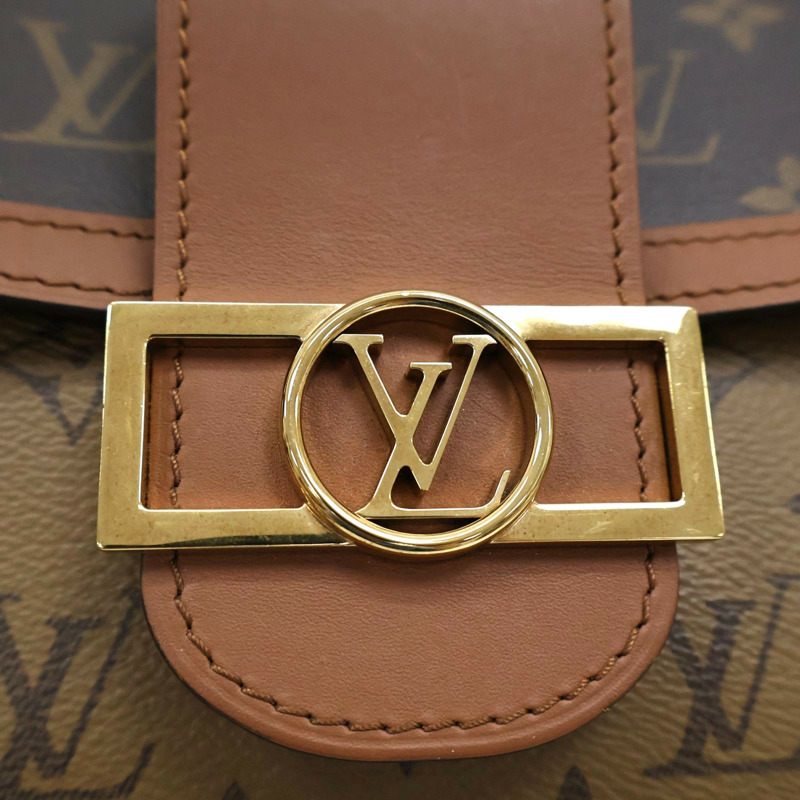 棕色 原花 帆布 Dauphine MM 肩背包【LOUIS VUITTON LV 路易威登】 M45958-5