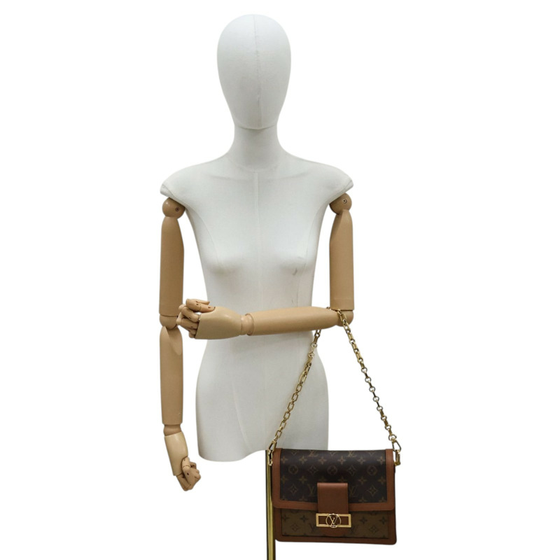 棕色 原花 帆布 Dauphine MM 肩背包【LOUIS VUITTON LV 路易威登】 M45958-6