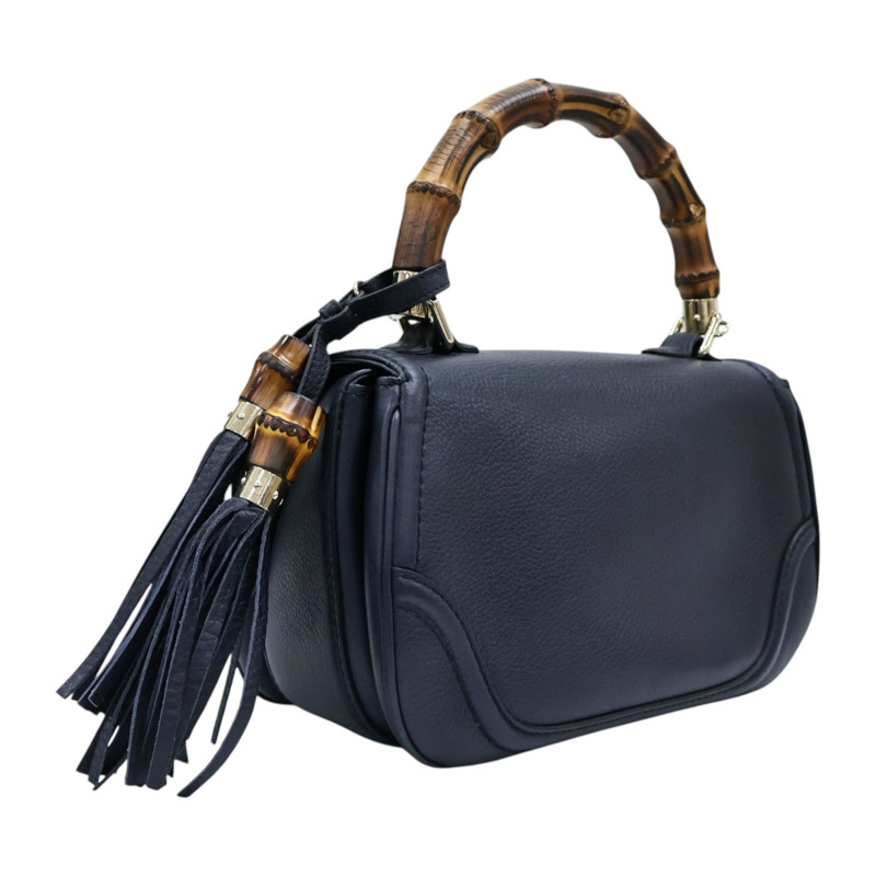 藍色 calf 牛皮 New Bamboo 兩用包【GUCCI 古馳】 254884-1