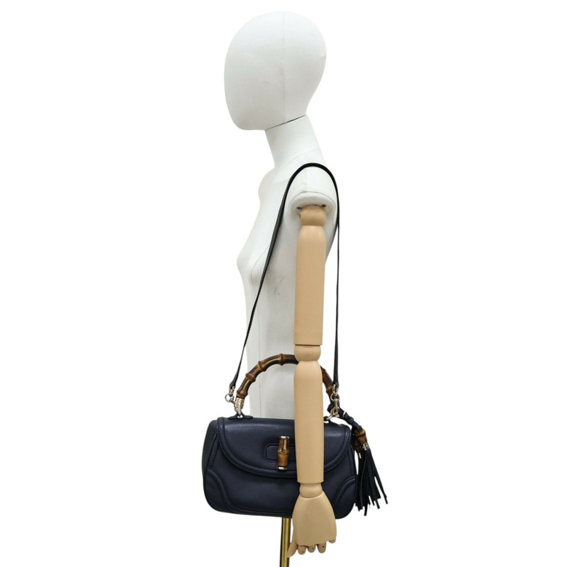 藍色 calf 牛皮 New Bamboo 兩用包【GUCCI 古馳】 254884-5