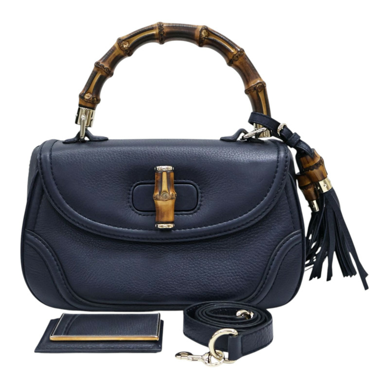 藍色 calf 牛皮 New Bamboo 兩用包【GUCCI 古馳】 254884-7