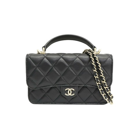 黑色羊皮 Top handle WOC 鍊帶 肩背包 AP3226【CHANEL 香奈兒】 AP3226