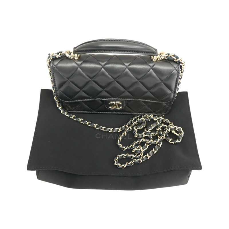黑色羊皮 Top handle WOC 鍊帶 肩背包 AP3226【CHANEL 香奈兒】 AP3226-10