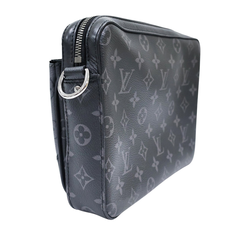 黑色 原花 PVC塗層帆布 Trio 郵差包 肩背包【LOUIS VUITTON LV 路易威登】 M69443-1