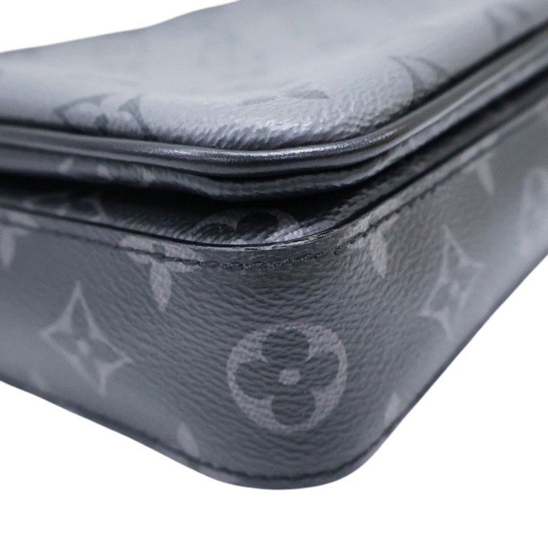 黑色 原花 PVC塗層帆布 Trio 郵差包 肩背包【LOUIS VUITTON LV 路易威登】 M69443-8