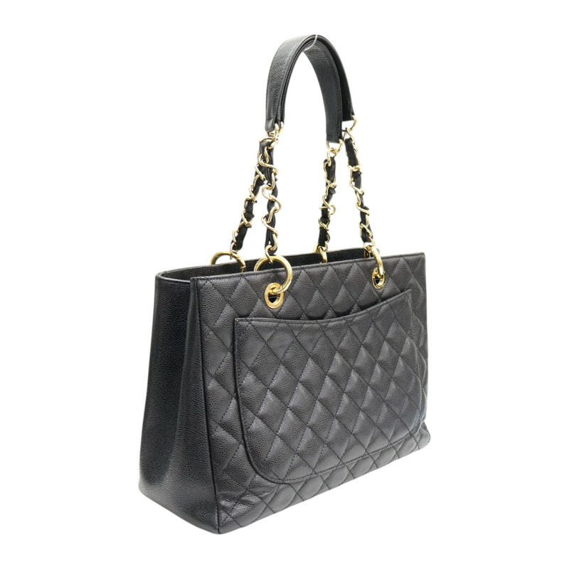 黑色 荔枝紋牛皮 GST tote 手提包 A50995【CHANEL 香奈兒】 A50995-1