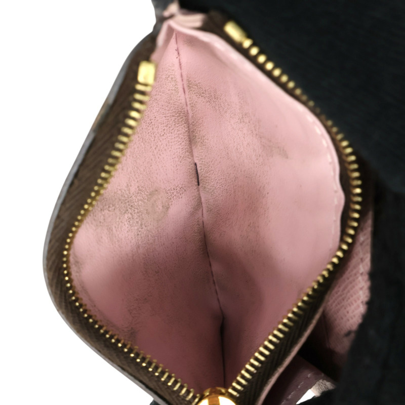 棕色 原花帆布 Rosalie 扣式 短夾【LOUIS VUITTON LV 路易威登】 M62361-3