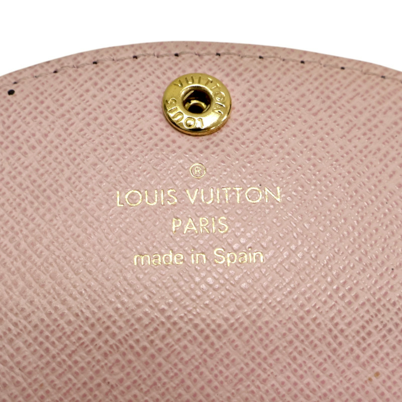 棕色 原花帆布 Rosalie 扣式 短夾【LOUIS VUITTON LV 路易威登】 M62361-4