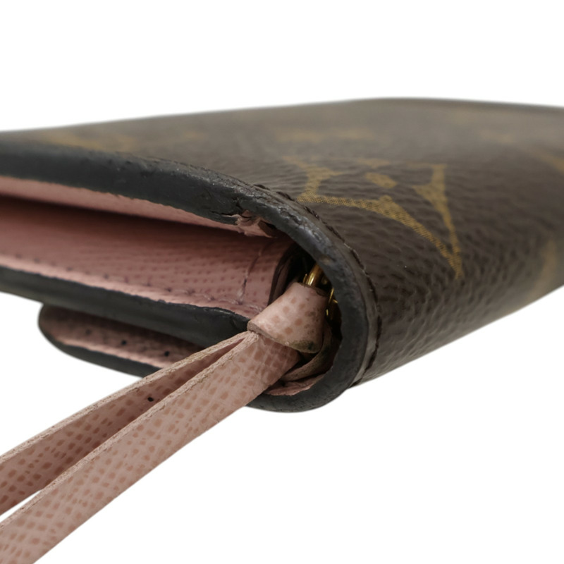 棕色 原花帆布 Rosalie 扣式 短夾【LOUIS VUITTON LV 路易威登】 M62361-8