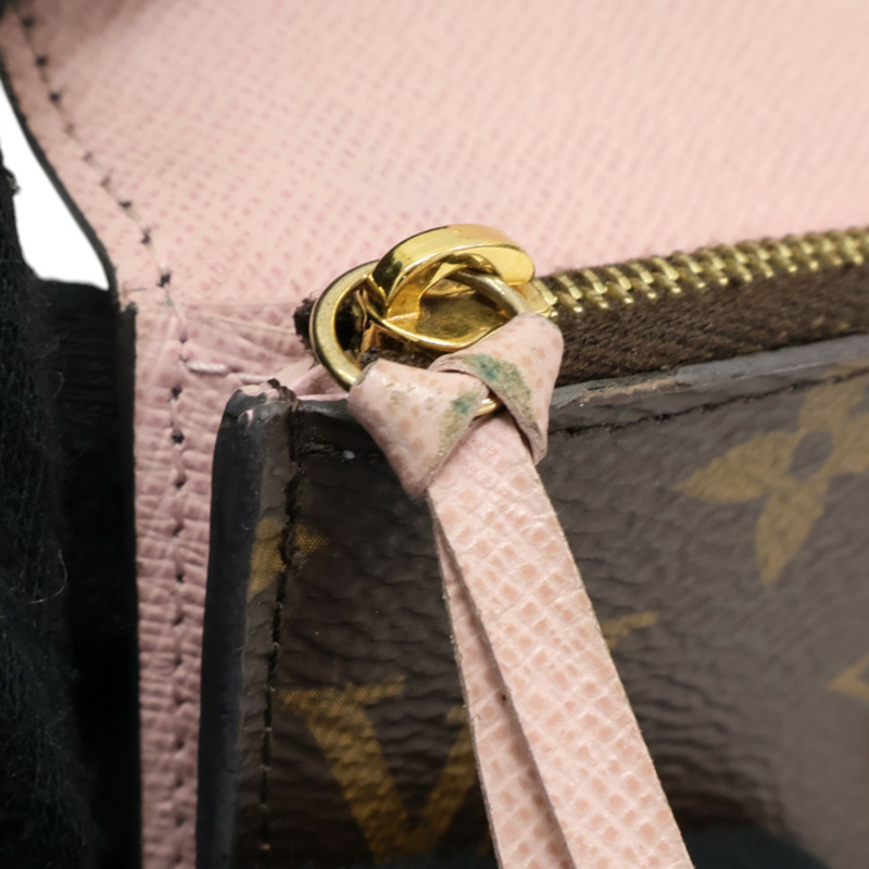 棕色 原花帆布 Rosalie 扣式 短夾【LOUIS VUITTON LV 路易威登】 M62361-11