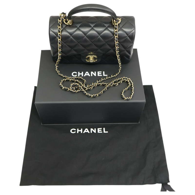 黑色羊皮 Coco Handle 鍊帶 肩背包 AS2431【CHANEL 香奈兒】 AS2431-10