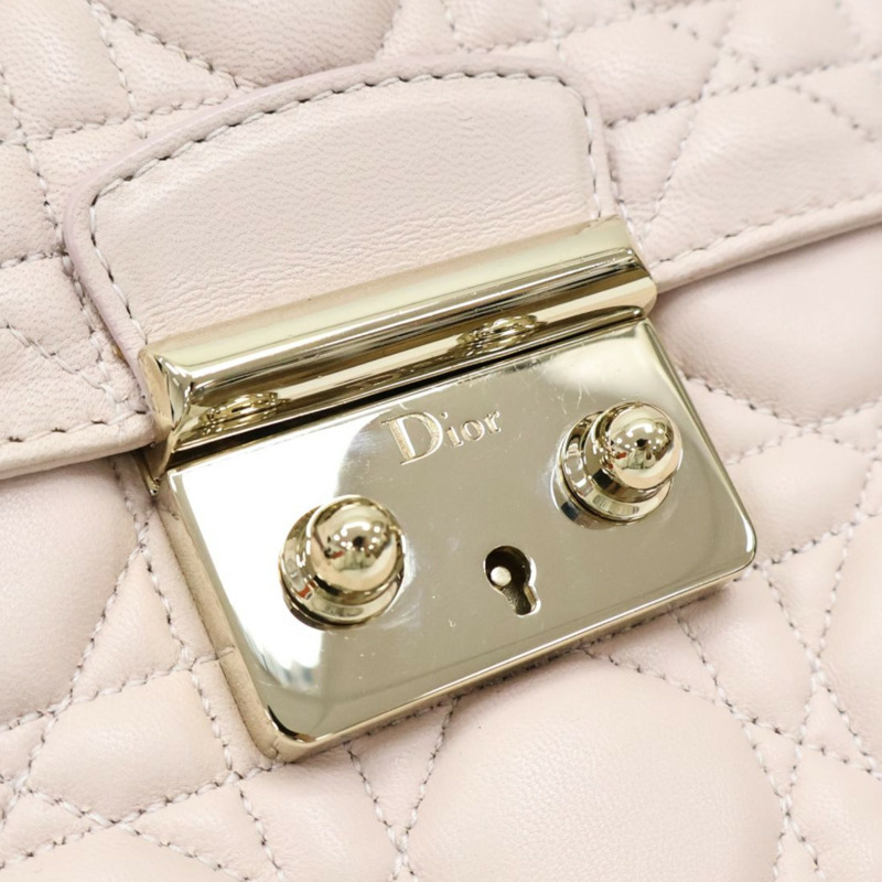 粉色 羊皮 Miss Dior Medium 肩背包【Dior 迪奧】-7