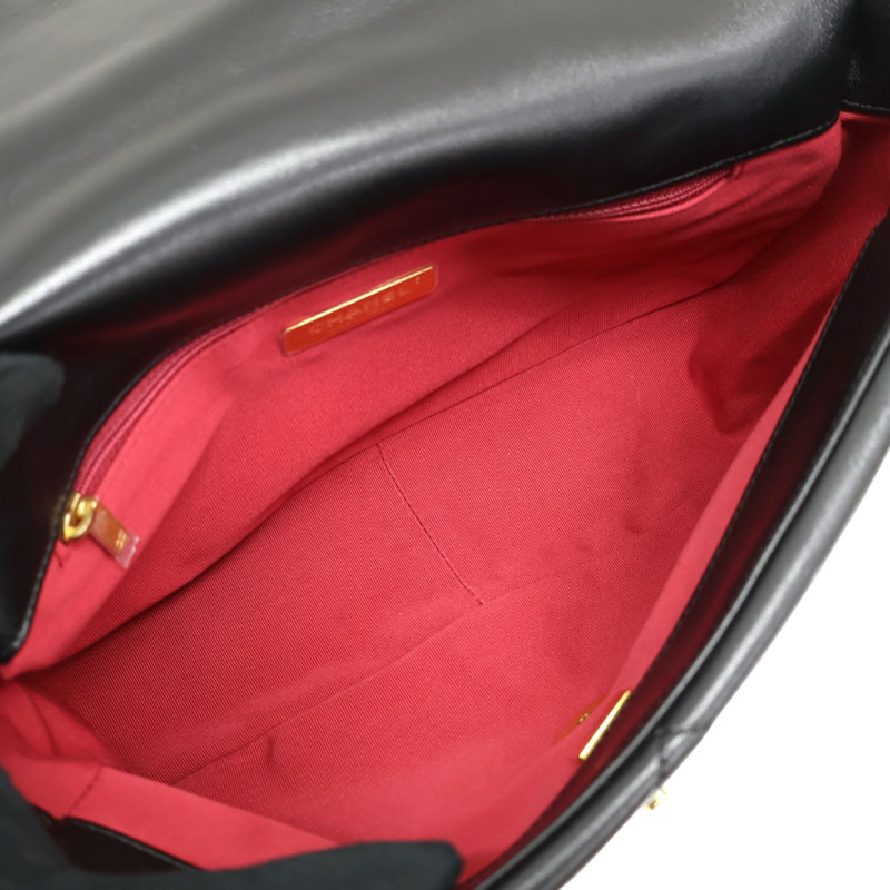 黑色羊皮 19 大型 口蓋 肩背包 AS1161【CHANEL 香奈兒】 AS1161-2