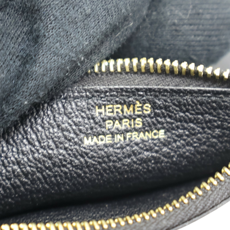 黑色 牛皮 Roulis Slim 二折 短夾 B刻 金扣【HERMES 愛馬仕】-5