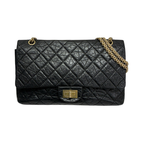 黑色 牛皮 2.55 FlapBag Large 肩背包【CHANEL 香奈兒】 A37587