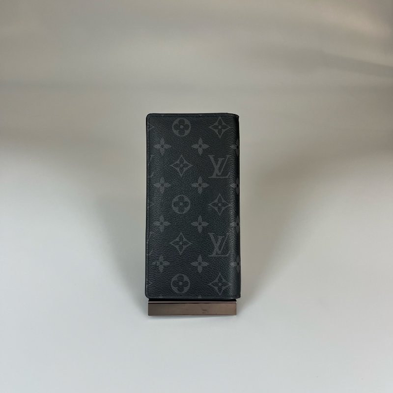 LV M61697  黑老花對開長夾-0