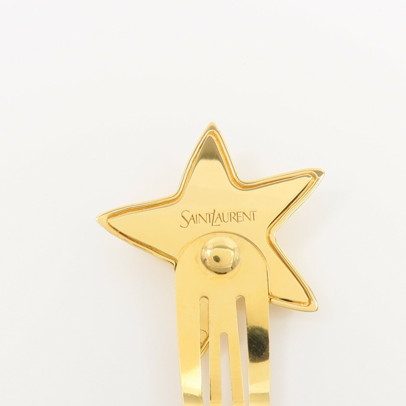 SAINT LAURENT 黃銅YSL And Star Hair Clip Set髮夾-4