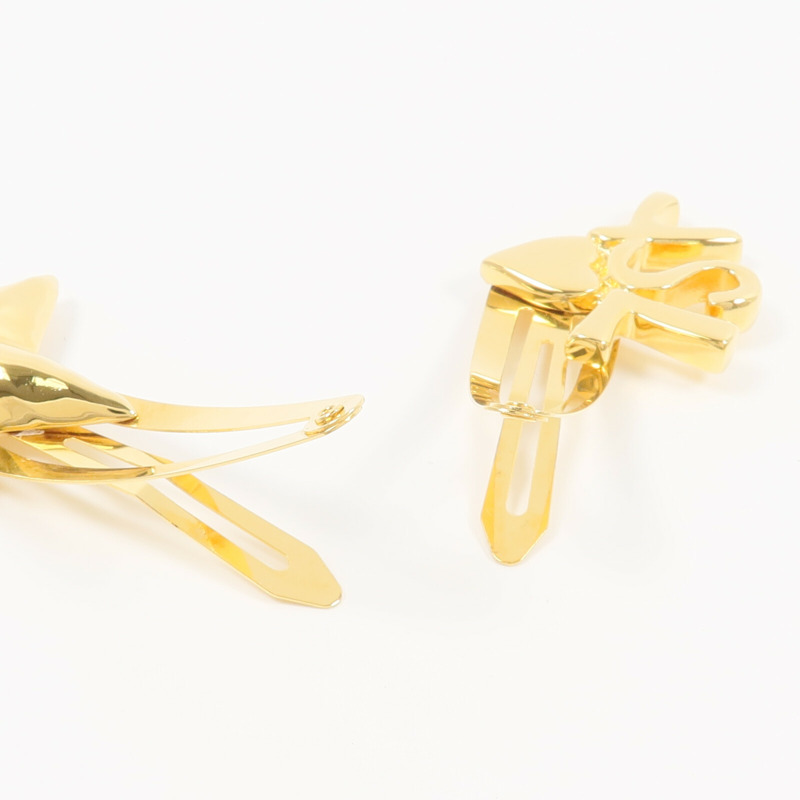 SAINT LAURENT 黃銅YSL And Star Hair Clip Set髮夾-5